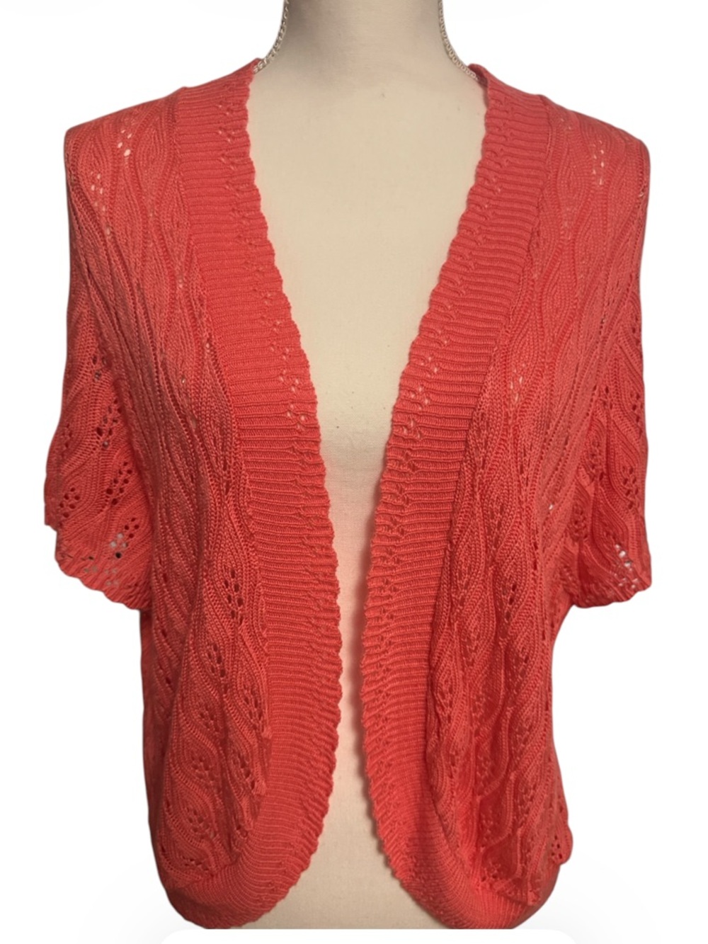 NY Collection Soft & Elegant Open Front Knit Short SleeveCardigan NWT Sz 2x